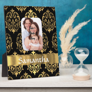 Plaque Photo Damas noir et or