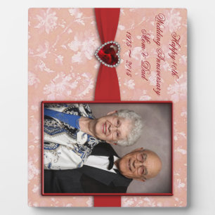 Plaque photo Damask 40th Mariage Anniversary
