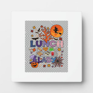 Plaque Photo Dame de cantine Halloween Sorcière Lune Citrouille