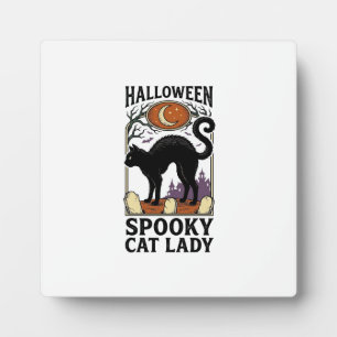 Plaque Photo Dame de chat d'Halloween Vintage T-shirt de chat n