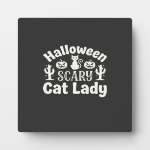 Plaque Photo Dame de chat effrayante Halloween_1