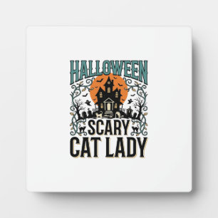 Plaque Photo Dame de chat Halloween Maison hantée effrayante Vi