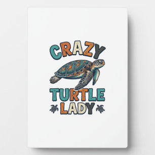Plaque Photo Dame Tortue Folle Design de Chemise Vintage Tortue