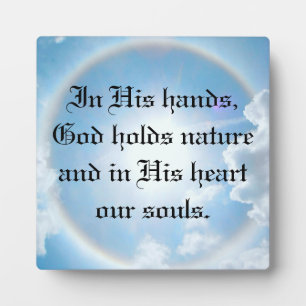 Plaque Photo Dans Ses Mains