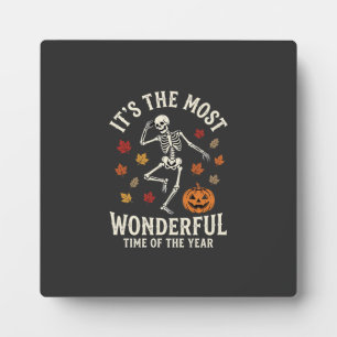 Plaque Photo Danse de squelette de Halloween Citrouille Automne