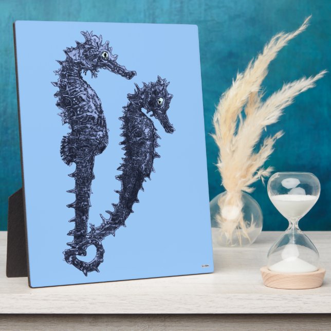 Plaque Photo Danse Des Chevaux De Mer (Bleu) (Côté)