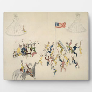 Plaque Photo Danse Shoshone à laquelle seuls les hommes partici