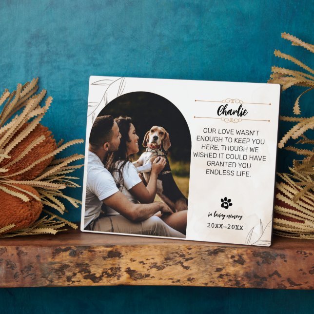 Plaque Photo de Chien - À la Mémoire Affectueuse 8 (Côté)