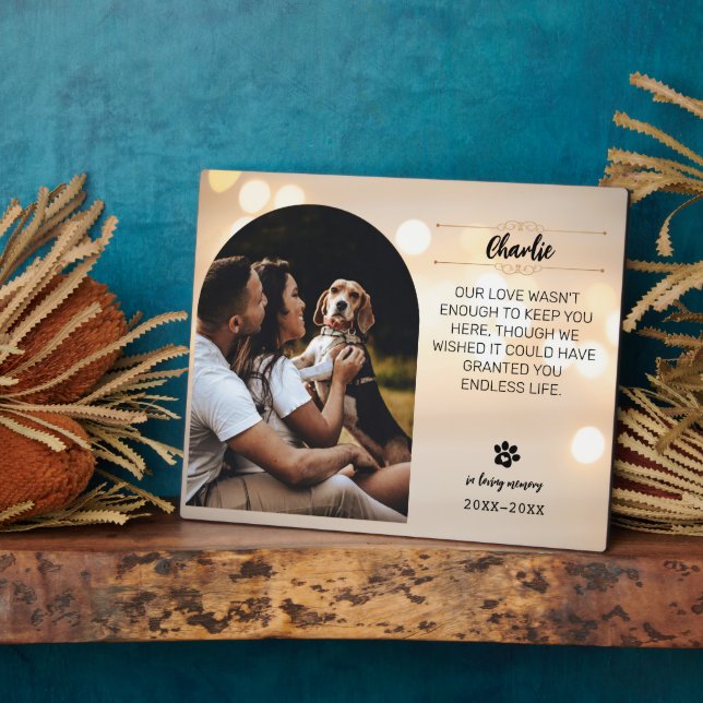 Plaque Photo de Chien - En Souvenir Taille 8"x10" (Côté)