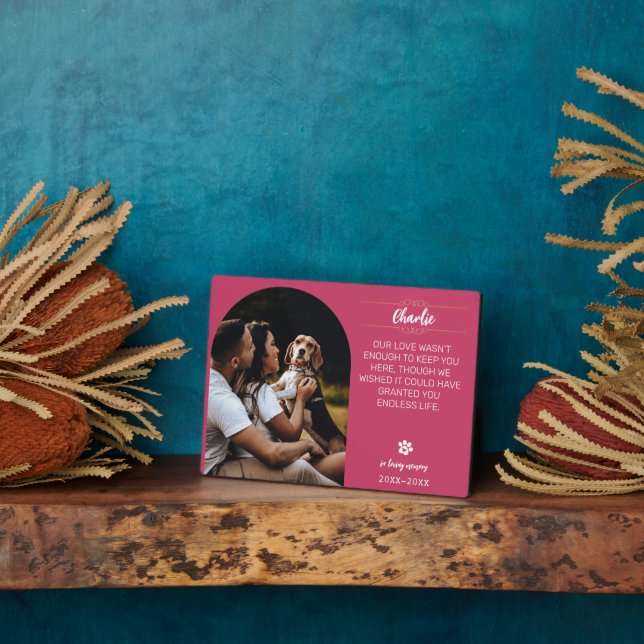 Plaque photo de chien - Personnalisé À la mémoire  (Côté)