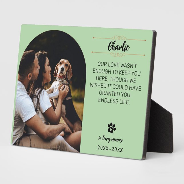 Plaque Photo de Chien - Personnalisé En Souvenir A (Côté)