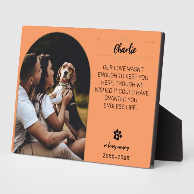 Plaque Photo de Chien - Souvenir Personalise (Côté)