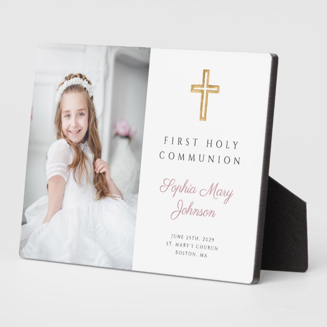 Plaque photo de première communion pour fille mode (Côté)