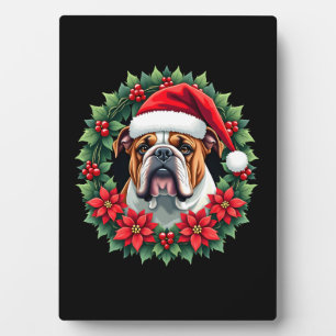 Plaque Photo Débardeur drôle de Noël Bouledogue Anglais