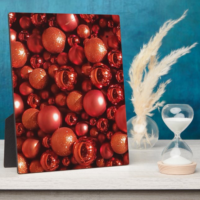 Plaque Photo Décor de Noël Baubles rouges (Côté)