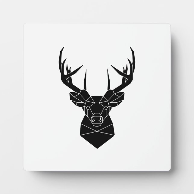 Plaque Photo Deer Head Fichier Ai Géométrique Deer Silhouette S (Devant)