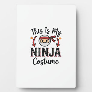 Plaque Photo Déguisement de ninja drôle Design vectoriel Hallow