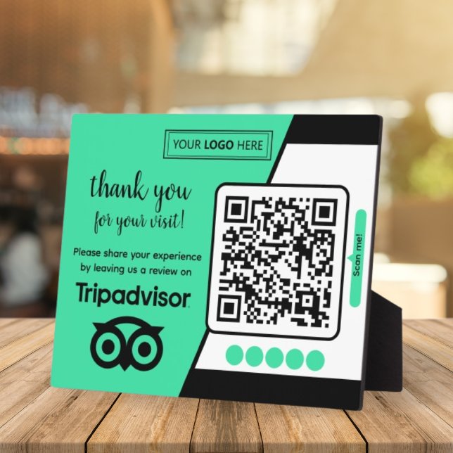 Plaque Photo Demande d'avis TripAdvisor avec logo et code QR (Créateur téléchargé)
