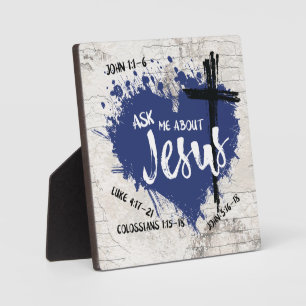 Plaque Photo DEMANDEZ-MOI À PROPOS DE JÉSUS Évangile Graffiti É