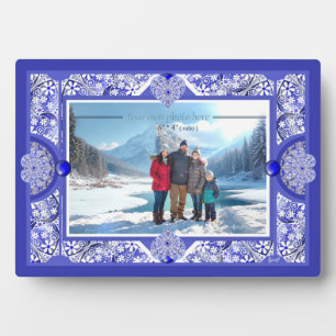 Plaque Photo Dentelle en céramique Bleu de Grèce