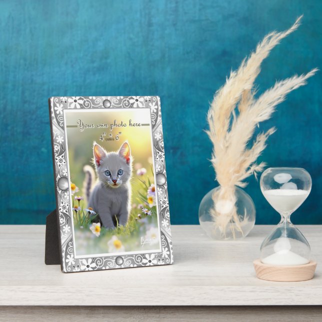 Plaque Photo Dentelle en céramique Gris (Côté)