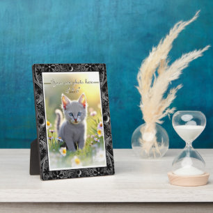 Plaque Photo Dentelle en céramique Noir