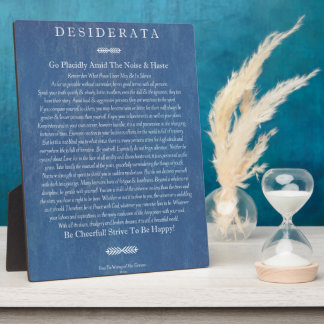 Plaque Photo Desiderata on Denim