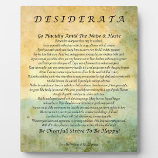 Plaque Photo Desiderata Poem on Watercolor Forest