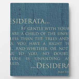 Plaque Photo Desiderata Sur Toile