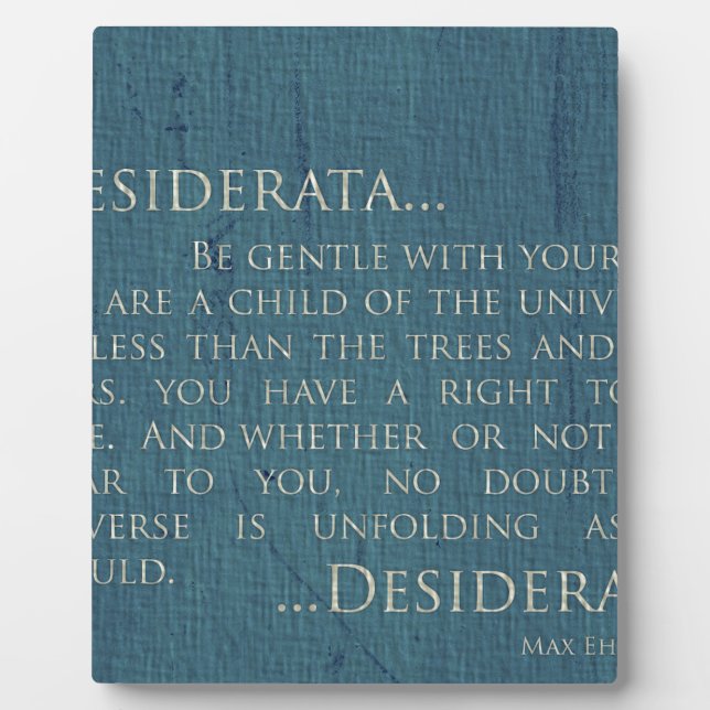Plaque Photo Desiderata Sur Toile (Devant)