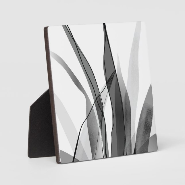 Plaque Photo Design botanique noir et blanc (Recto)