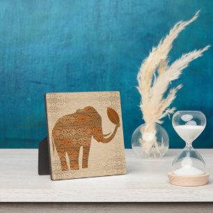 Plaque Photo Design d'art tribal des éléphants