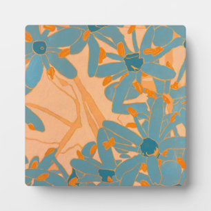 Plaque Photo Design de feuille contemporain en pêche