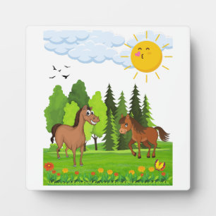 Plaque Photo Design de petits chevaux pour les enfants