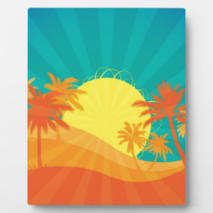 Plaque Photo Design de surf tropical rétro de Sunset Beach