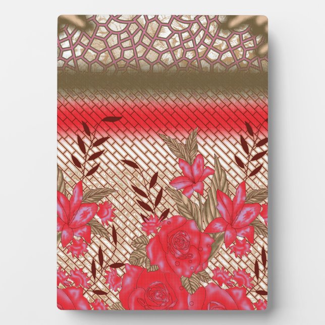 Plaque Photo Design de tissu complexe avec motifs floraux (Devant)