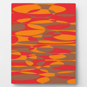 Plaque Photo Design elliptique orange, rouge et marron
