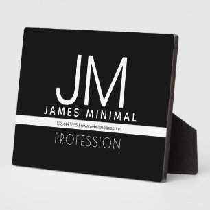 Plaque Photo Design minimaliste professionnel moderne Noir et