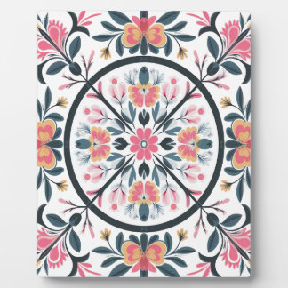 Plaque Photo Design Motif de Mandala Floral. Art ornemental