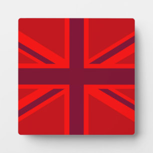 Plaque Photo Design Union Jack à accent rouge