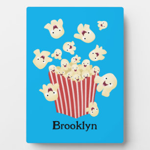 Plaque Photo Dessin animé de pop-corn sautant drôle mignon
