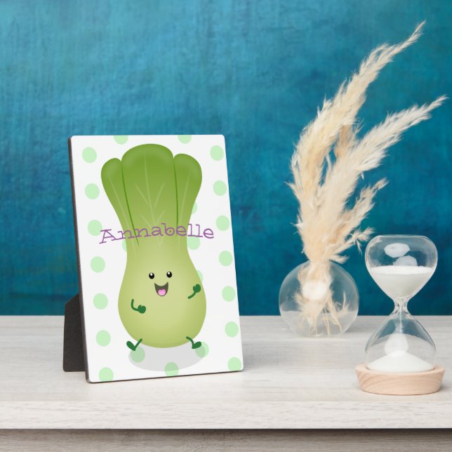 Plaque Photo dessin animé mignon de bok choy (Côté)