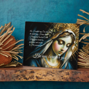 Plaque Photo Dessin au pastel Message de la Vierge Mère Bienheu