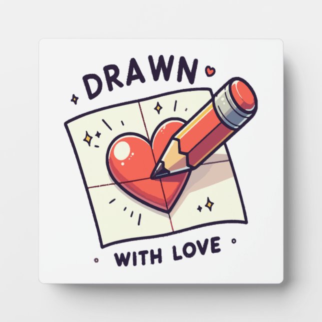 Plaque Photo Dessin avec amour (Devant)