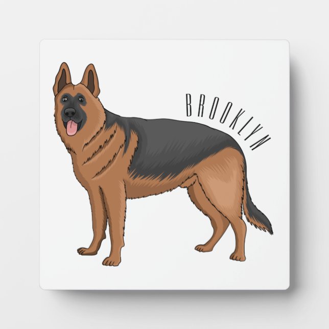 Plaque Photo dessin de berger allemand (Devant)