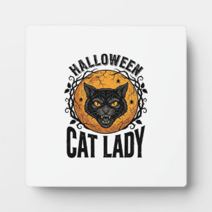 Plaque Photo Dessin de chemise de chat noir vintage de dame de