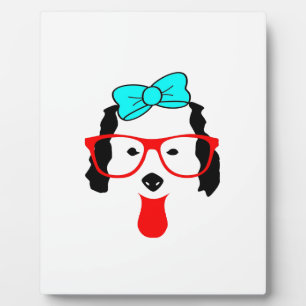 Plaque Photo Dessin de tête de chien drôle mignon