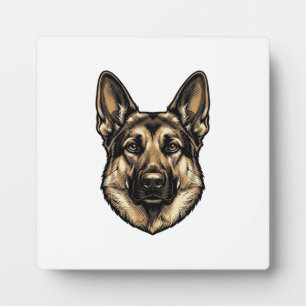 Plaque Photo Dessin vectoriel de chien de berger à la gravure v