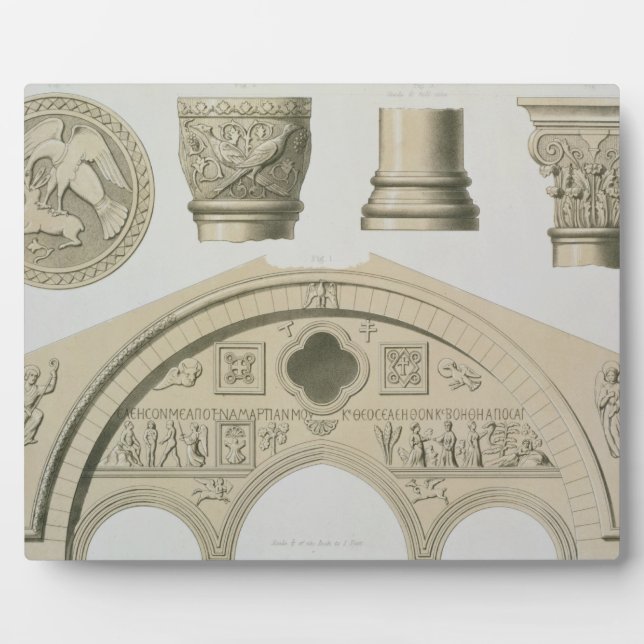 Plaque Photo Détails d'une arche sculptée et des colonnes de St (Devant)