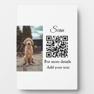 Plaque Photo Détails simples du nom de l'animal code QR ajouter